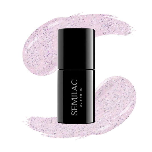 Esmalte Permanente SEMILAC 806 Glitter Delicate Pink