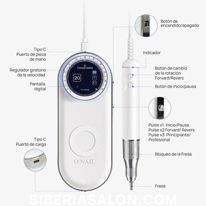 Torno IA Micromotor inteligente O’Nail